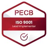 PECB Certified ISO 9001 Lead Implementer credential badge